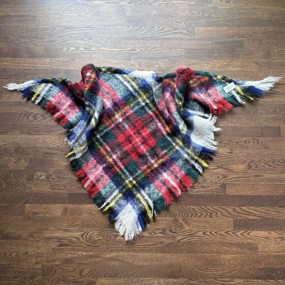 Vintage Heather Brae Mohair & New Wool Shawl Wrap Muffler Scotland 80” x 34” - Picture 4 of 7